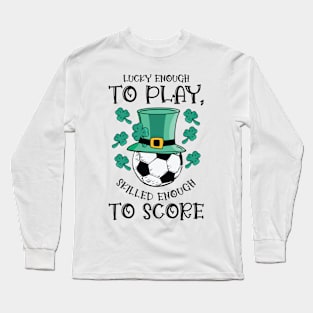 St. Patrick's Day Soccer Sport Lucky Shamrock Football Long Sleeve T-Shirt